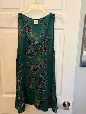 CAbi Teal Floral Sleeveless Blouse